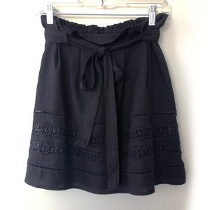 Francesca's Blue Rain Black Crochet Skirt, Medium